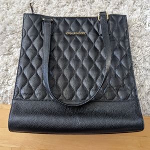 Vera Bradley black Leather quilted tall tote